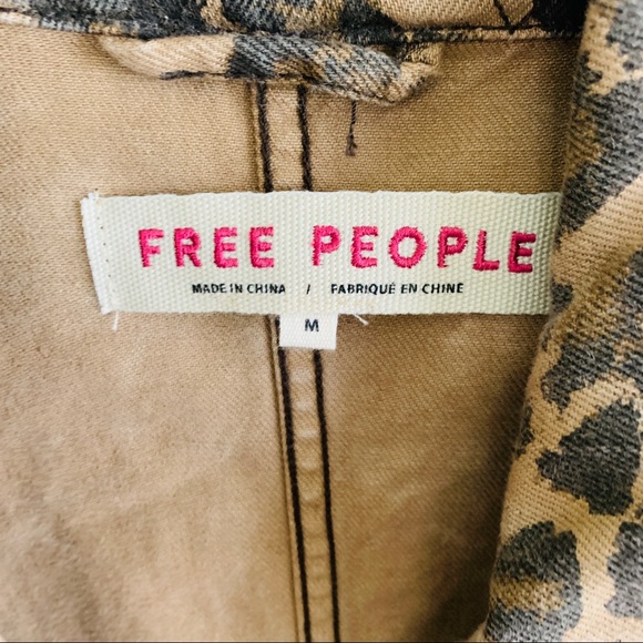 Free People Seize The Day Leopard Jacket Sz Large - Picture 6 of 9